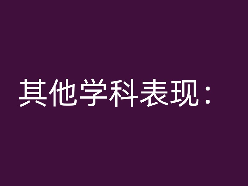 其他学科表现：