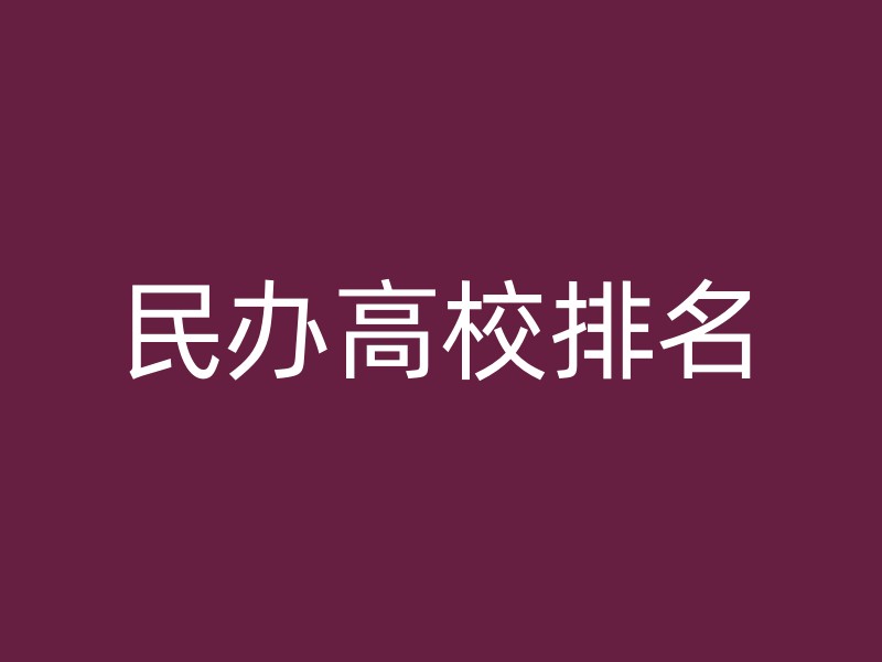 民办高校排名