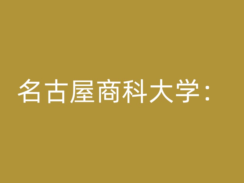 名古屋商科大学：