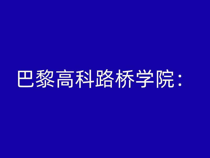 巴黎高科路桥学院：