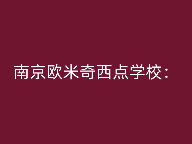 南京欧米奇西点学校：