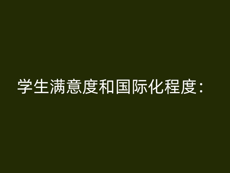 学生满意度和国际化程度：