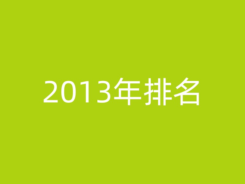 2013年排名