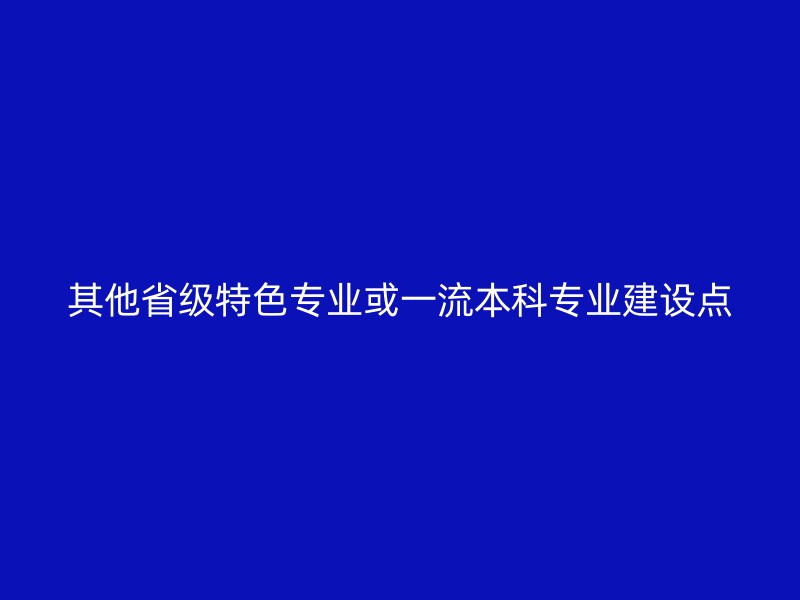 其他省级特色专业或一流本科专业建设点