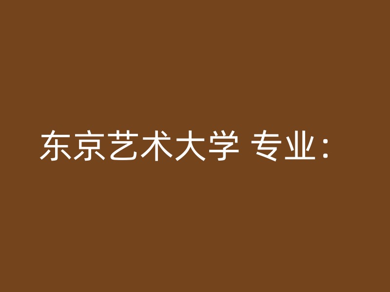 东京艺术大学 专业：