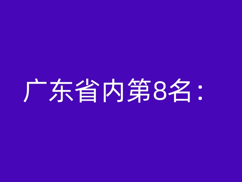 广东省内第8名：