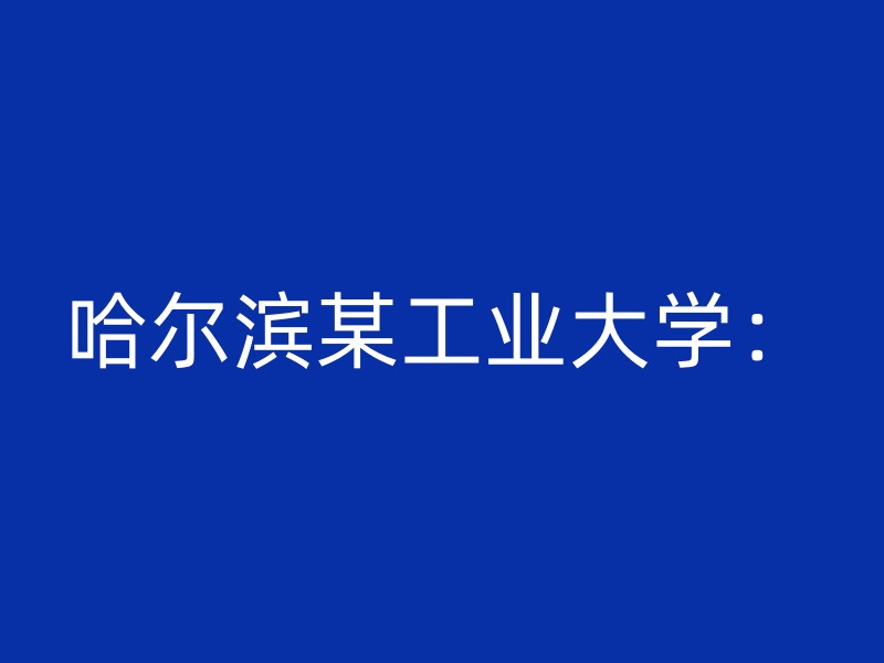 哈尔滨某工业大学：