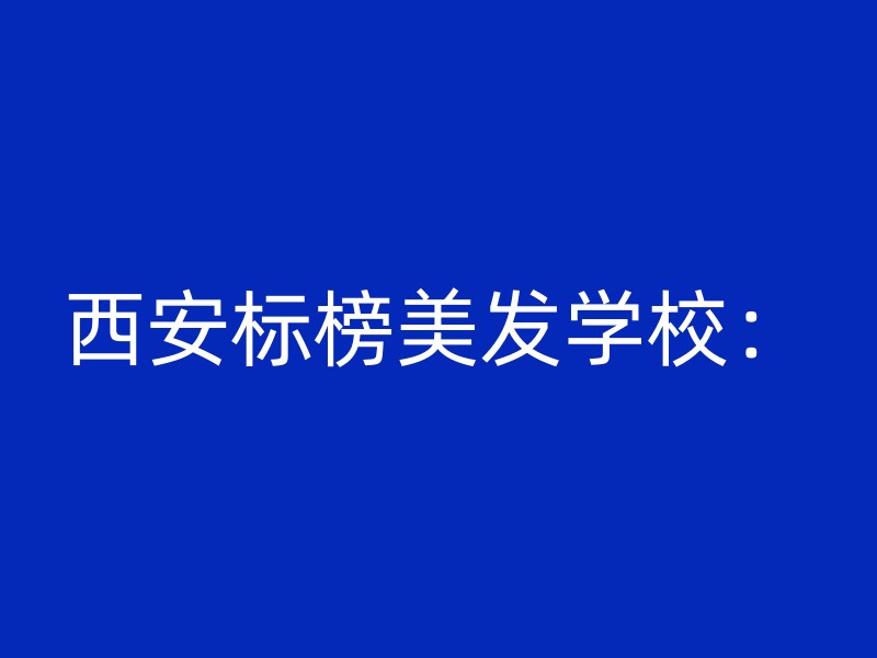 西安标榜美发学校：