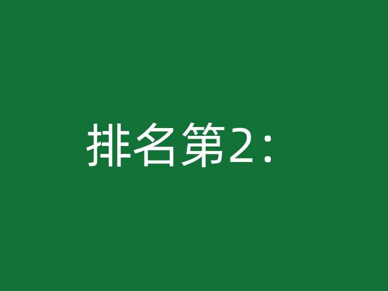 排名第2：