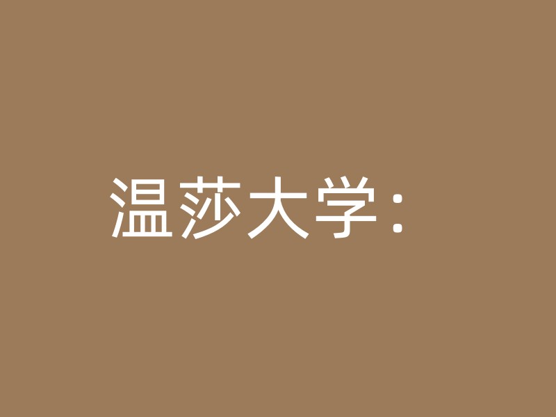 温莎大学：