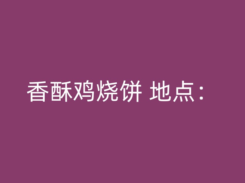 香酥鸡烧饼 地点：