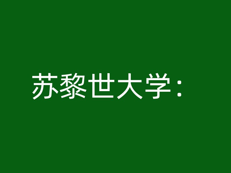 苏黎世大学：