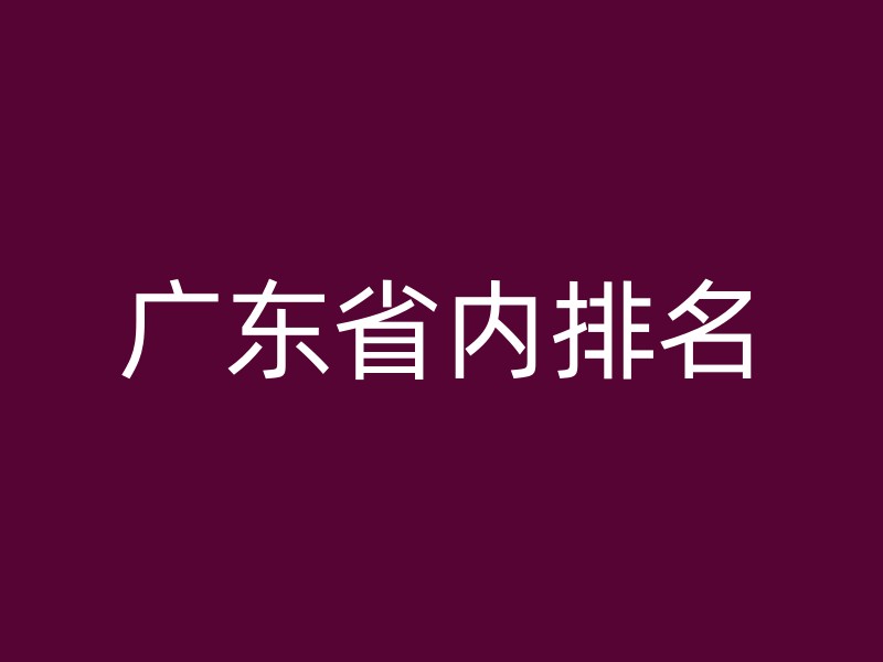 广东省内排名