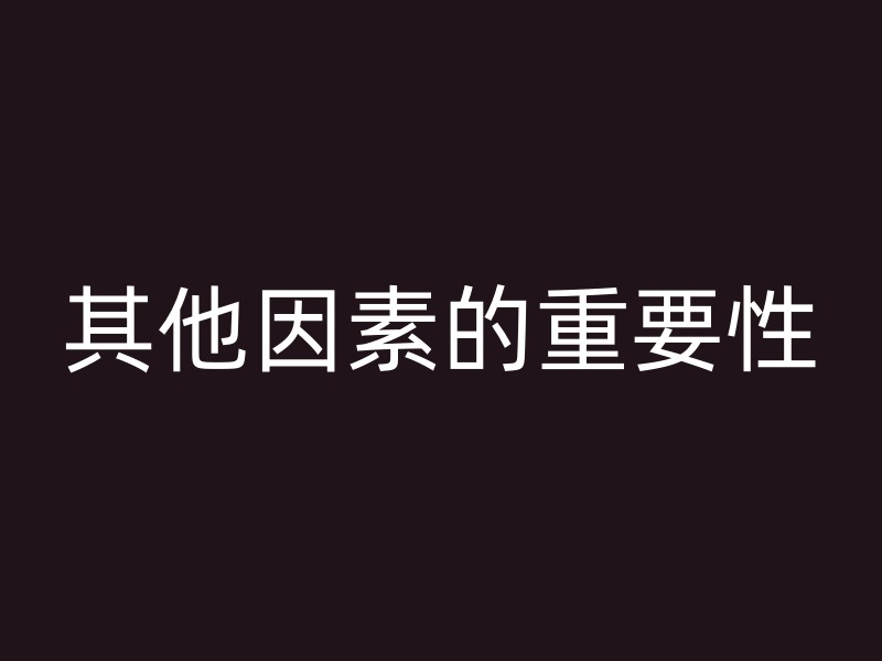 其他因素的重要性