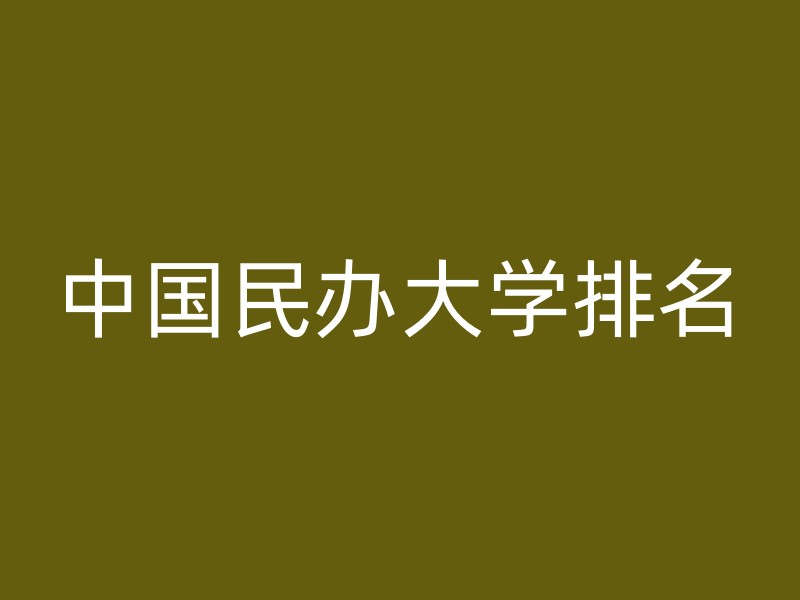 中国民办大学排名