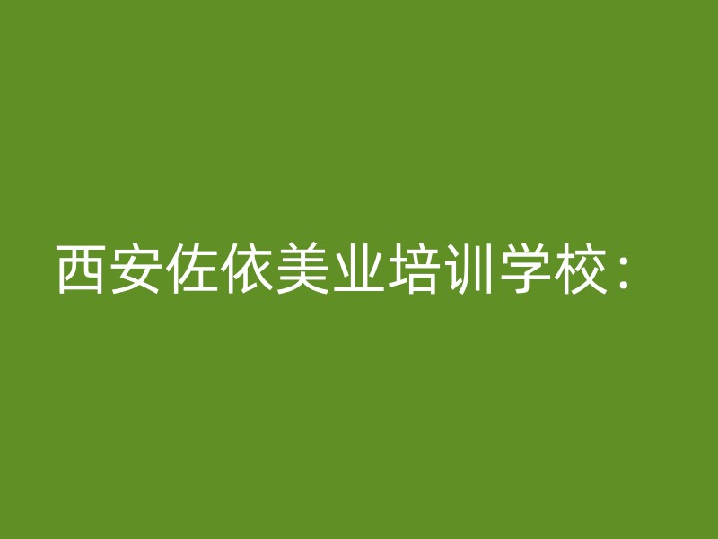 西安佐依美业培训学校：