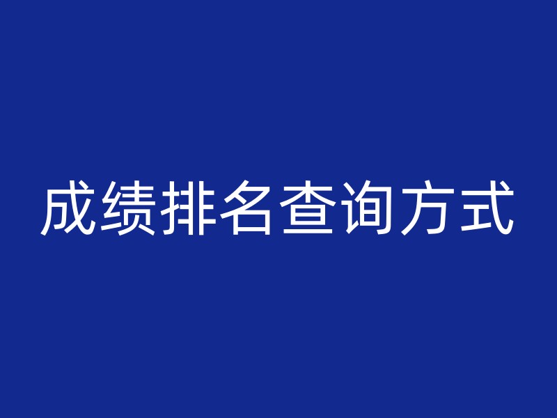 成绩排名查询方式