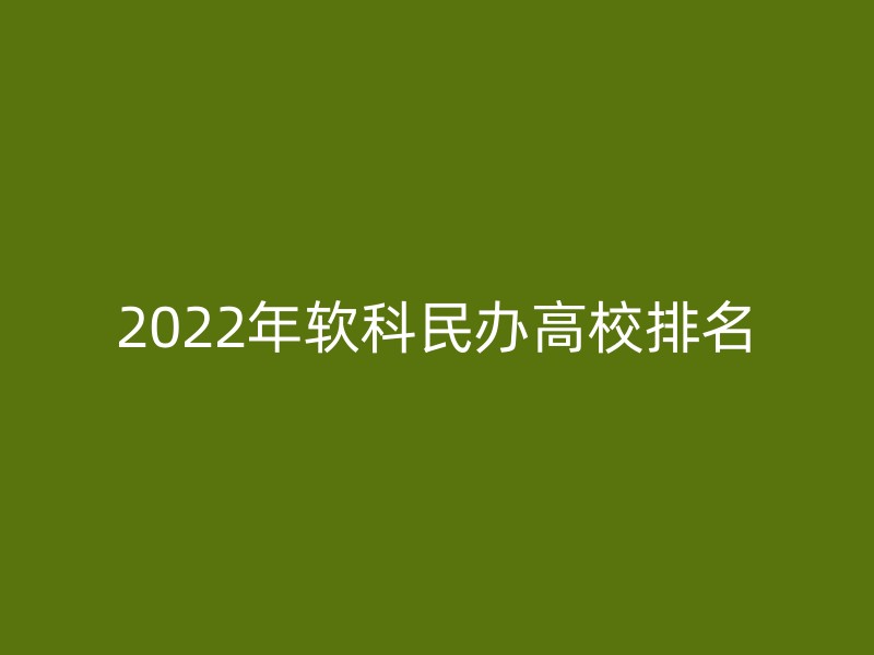 2022年软科民办高校排名