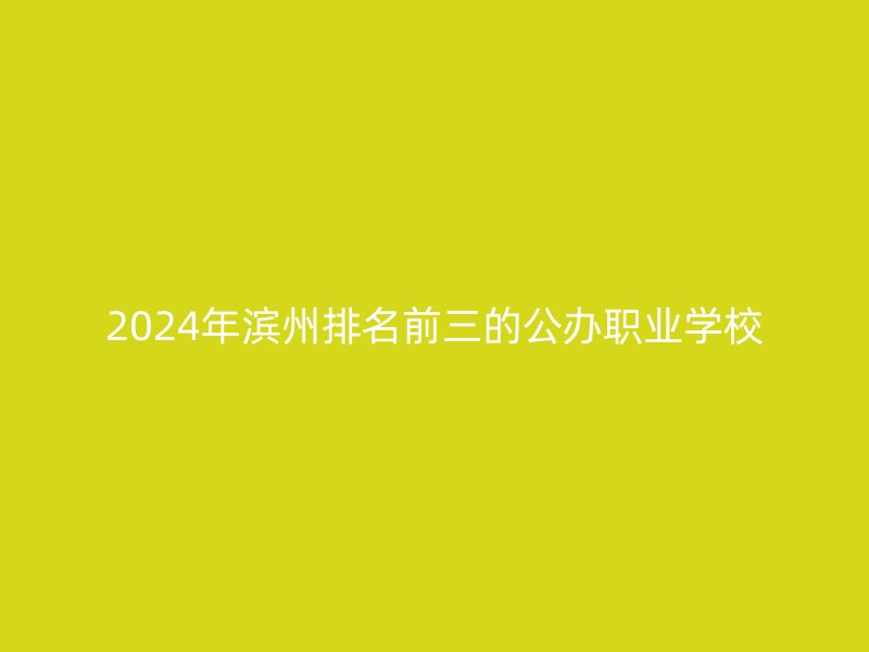 2024年滨州排名前三的公办职业学校