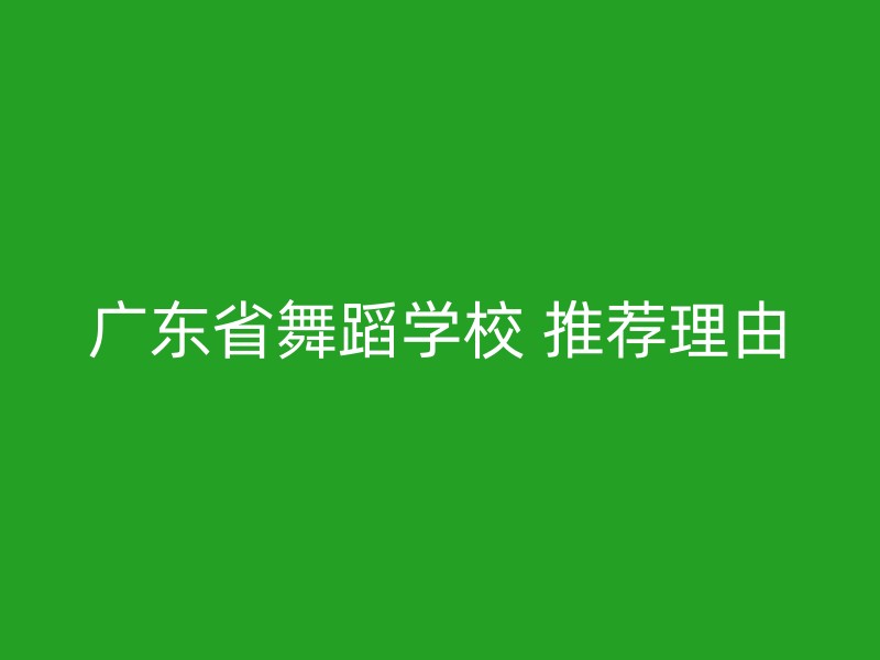 广东省舞蹈学校 推荐理由