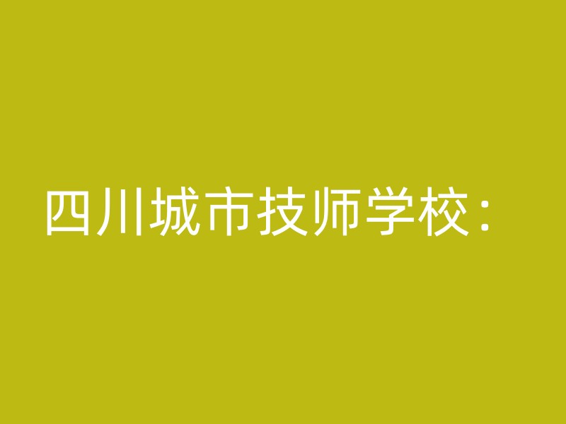 四川城市技师学校：