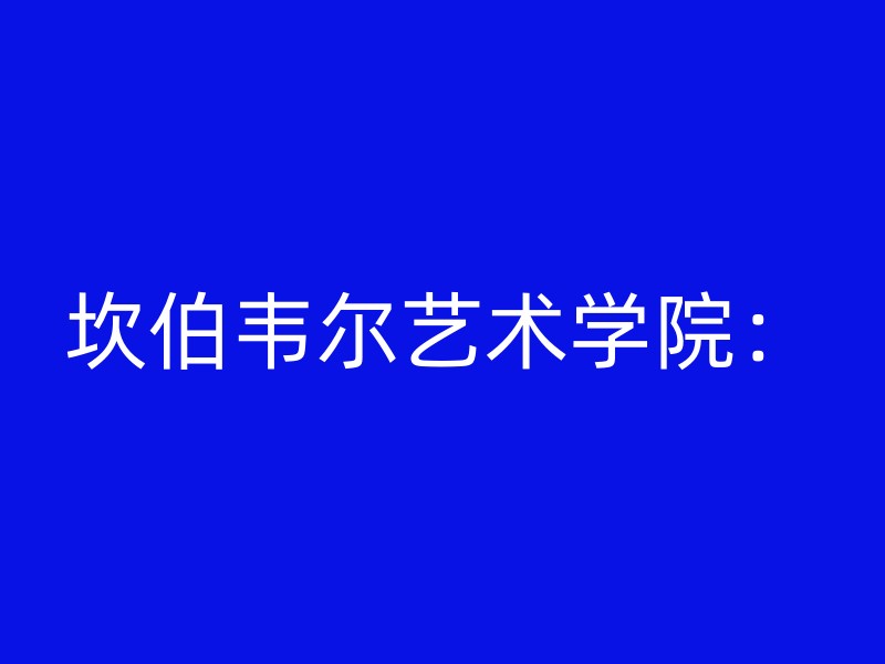 坎伯韦尔艺术学院：