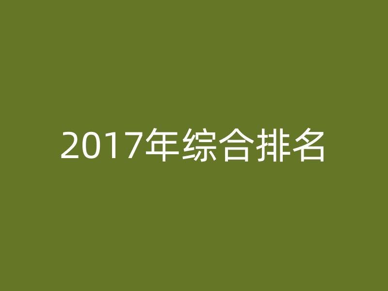 2017年综合排名