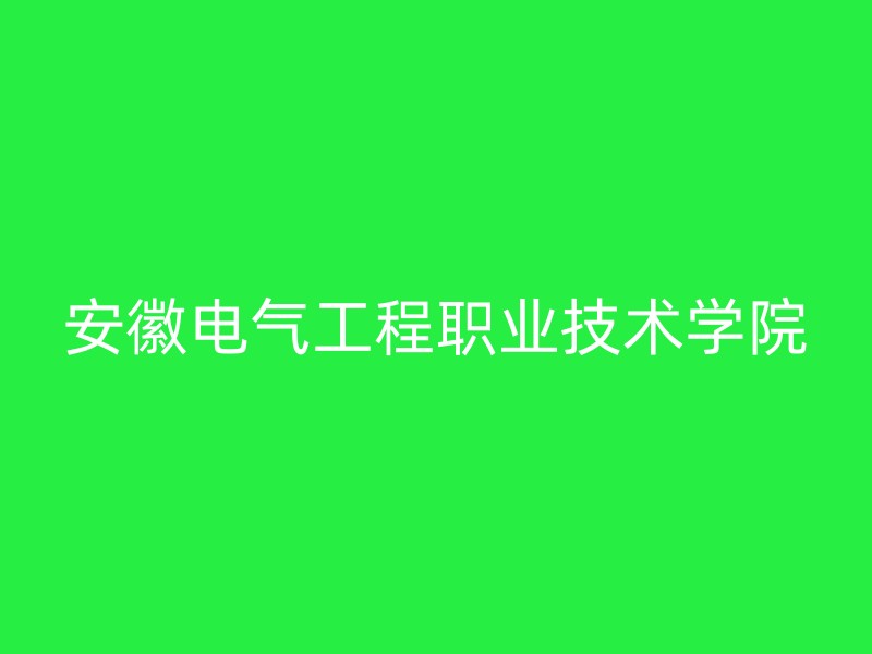 安徽电气工程职业技术学院