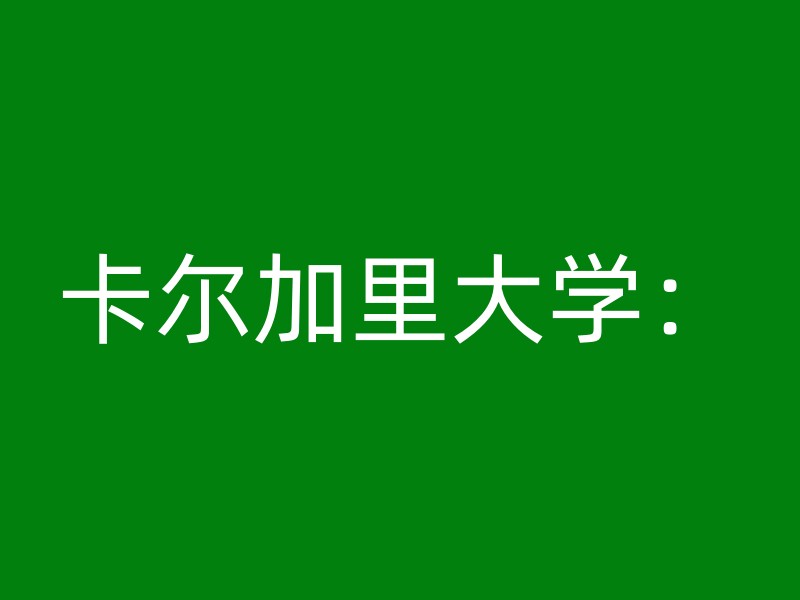 卡尔加里大学：