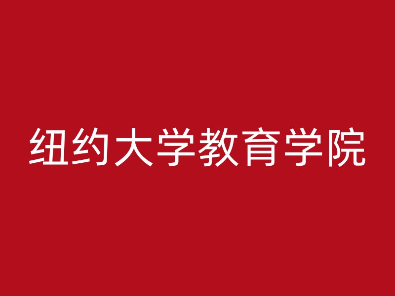 纽约大学教育学院