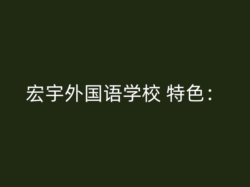 宏宇外国语学校 特色：