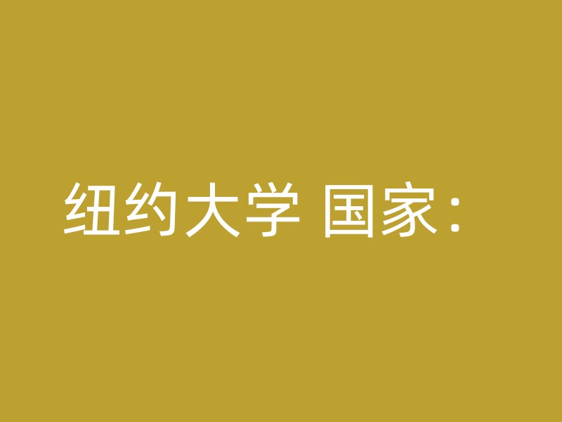 纽约大学 国家：