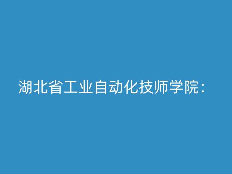 湖北省工业自动化技师学院：