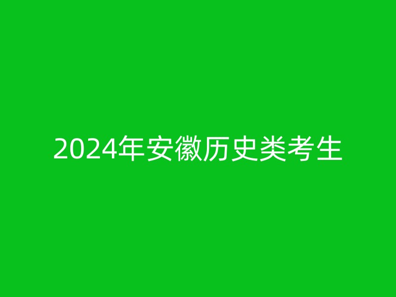 2024年安徽历史类考生