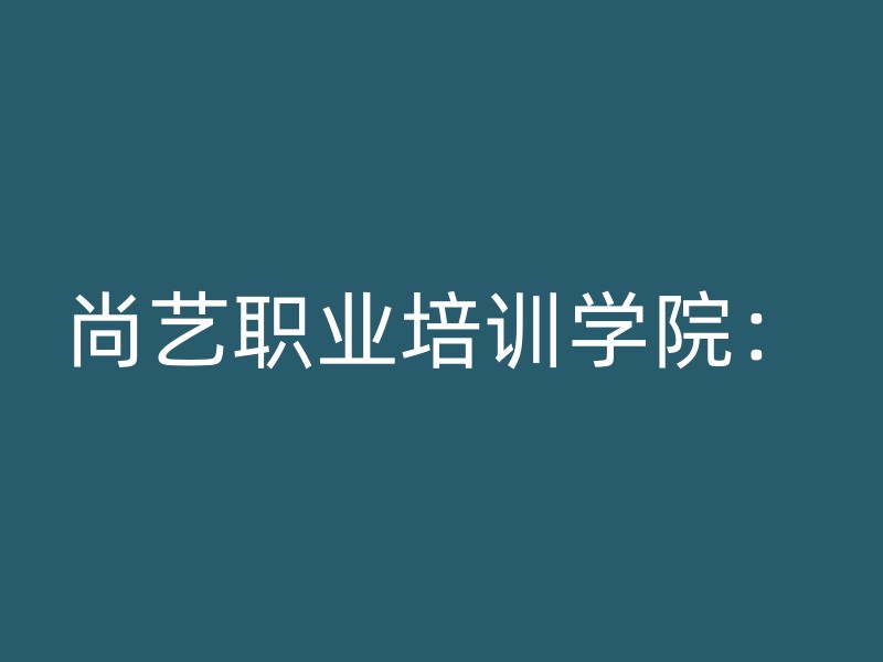 尚艺职业培训学院：