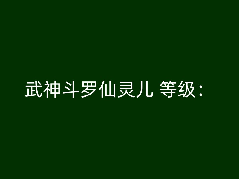 武神斗罗仙灵儿 等级：