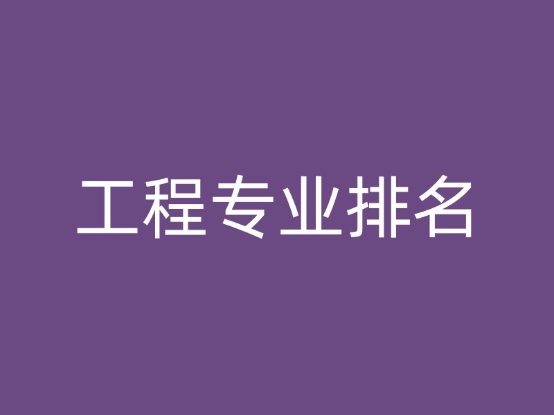 工程专业排名