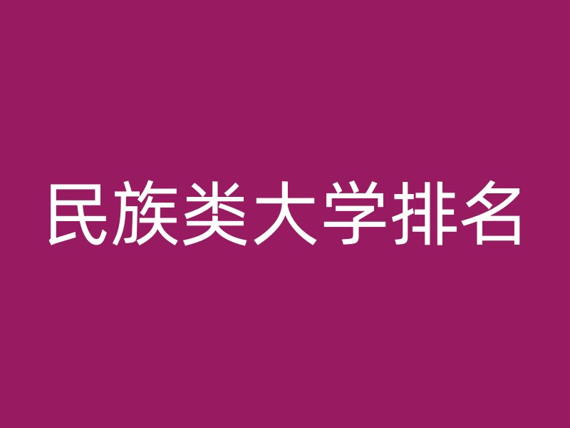 民族类大学排名