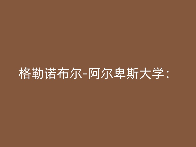 格勒诺布尔-阿尔卑斯大学：