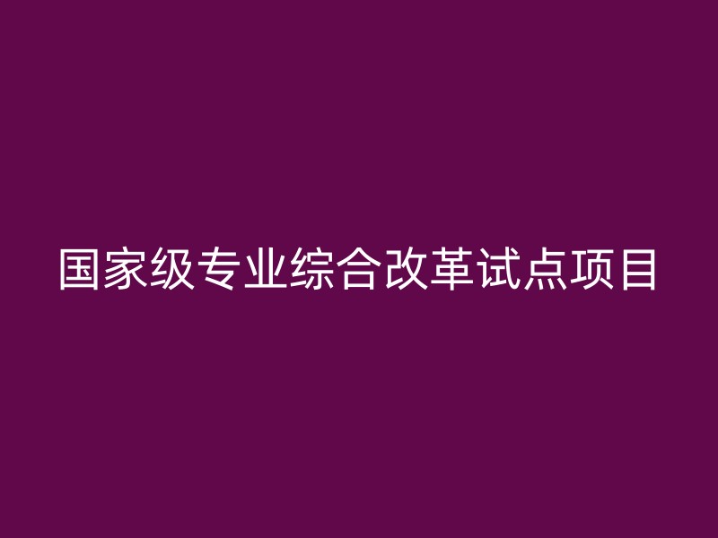 国家级专业综合改革试点项目