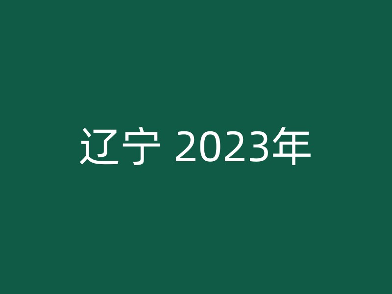 辽宁 2023年