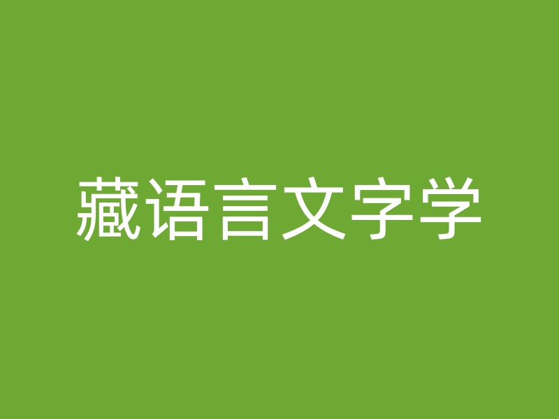 藏语言文字学