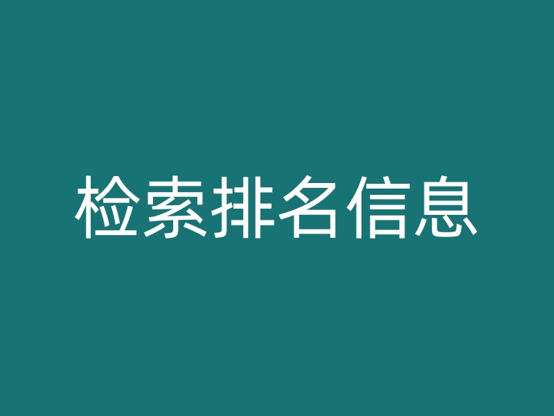 检索排名信息