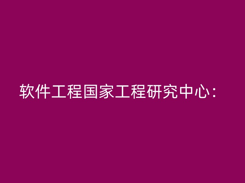 软件工程国家工程研究中心：