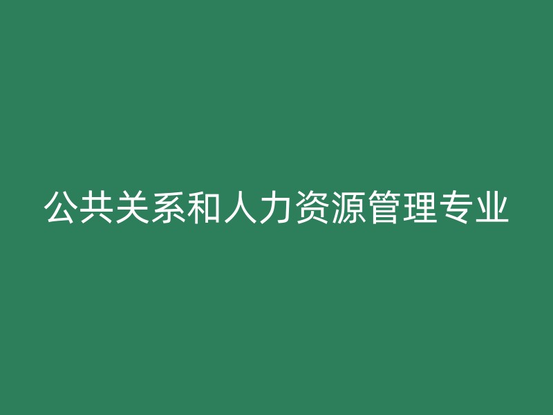 公共关系和人力资源管理专业