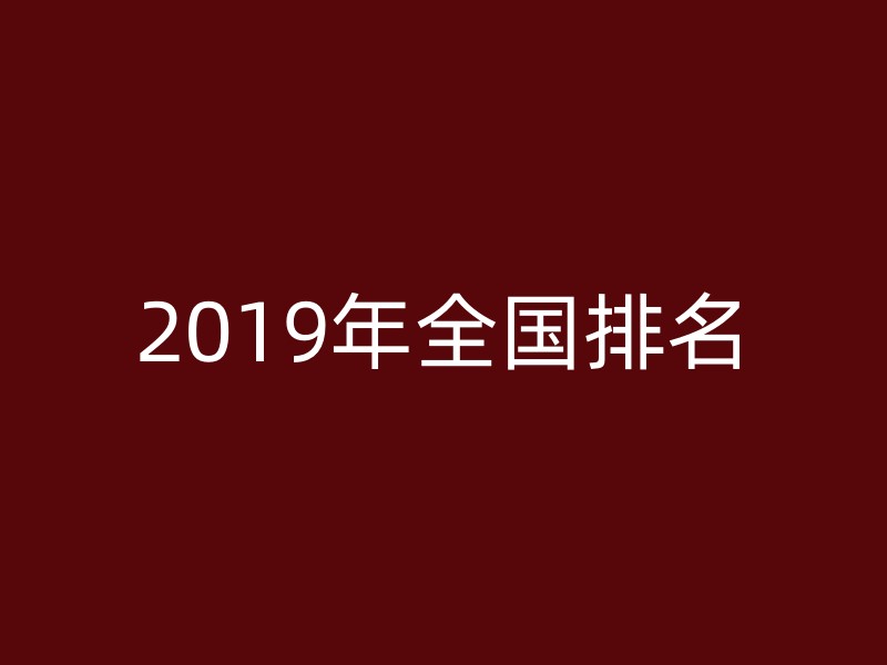 2019年全国排名