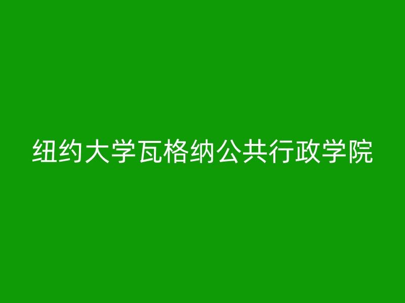 纽约大学瓦格纳公共行政学院