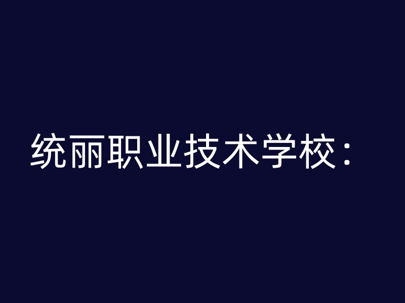 统丽职业技术学校：