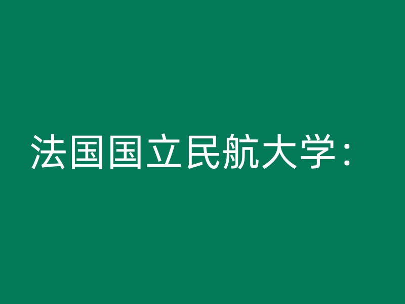 法国国立民航大学：