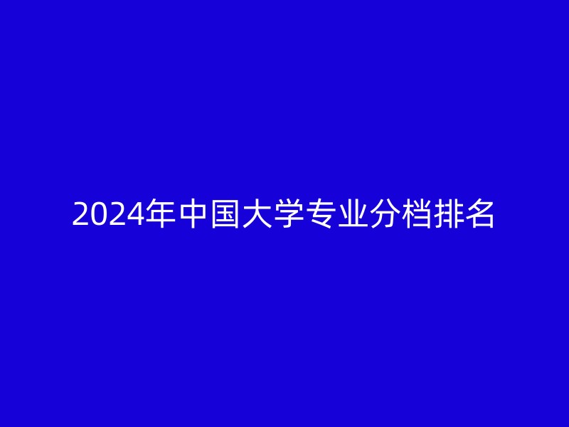 2024年中国大学专业分档排名